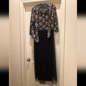 Lovely Grace Black and Gold Lace Dress